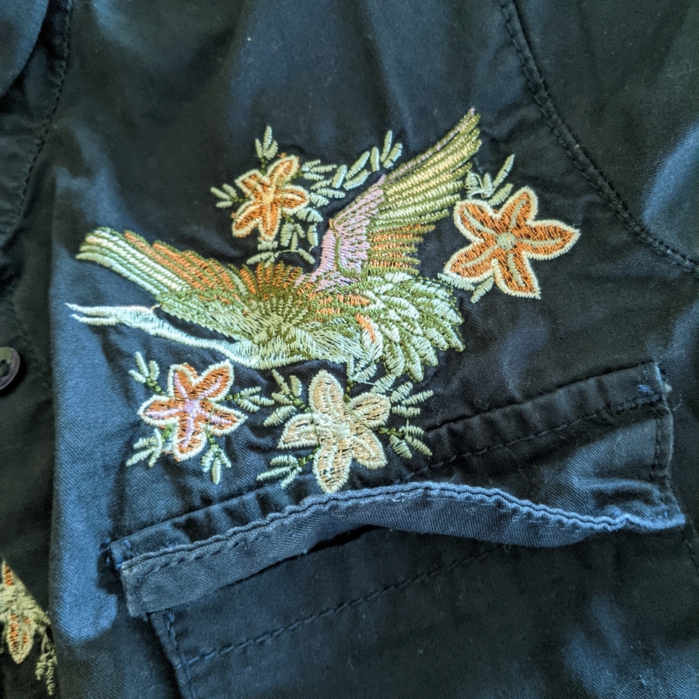 Embroidered navy jumpsuit - Picture 4 of 4